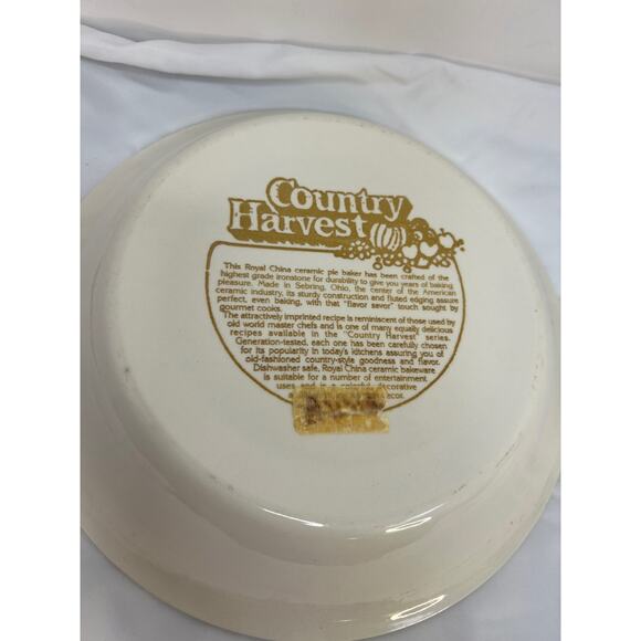 Vintage Country Harvest Green Apple Pie Plate Pan Dish Recipe Baking 11" - Picture 6 of 6